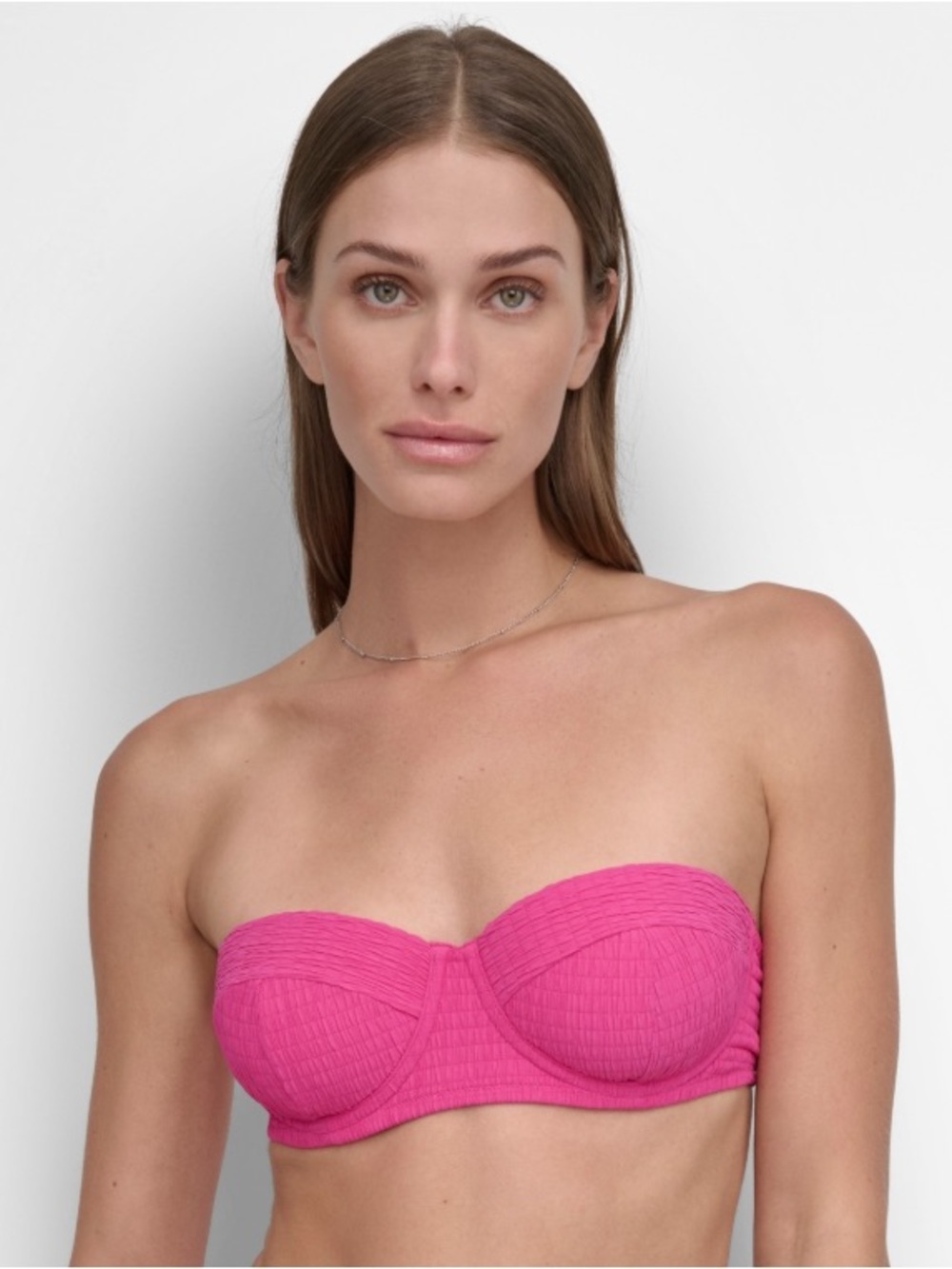 DKNY Women’s Textured Molded Balconette Bikini Top- Wildberry Textured